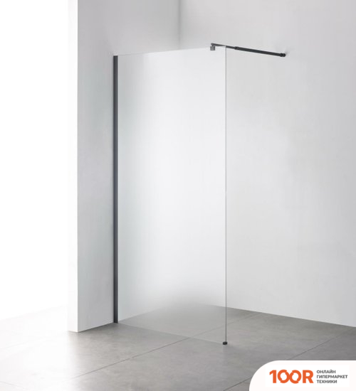 Saniteco WALK-IN SN-W8MB90 (90X200, МАТОВОЕ СТЕКЛО, ЧЕРНЫЙ ПРОФИЛЬ) (60452)
