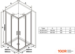 Ravak BLIX SLIM BLSRV2-90 X1LM70300Z1 (59475)