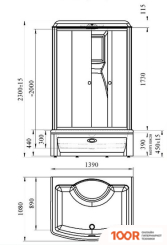 Radomir ДИАНА 108X139 1-00-6-0-0-0610 (ПРОЗРАЧНОЕ СТЕКЛО/ЧЕРНЫЙ) (59350)