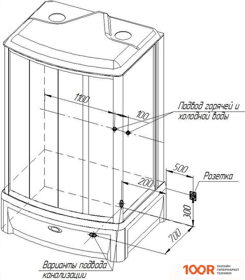 Radomir ДИАНА 108X139 1-00-1-0-0-0610 (ПРОЗРАЧНОЕ СТЕКЛО/БЕЛЫЙ) (59348)