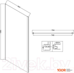 Niagara NOVA NG-A80GR-34 80Х195 (ГРАФИТ/ПРОЗРАЧНОЕ СТЕКЛО) (57474)