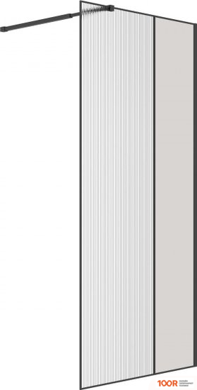 Niagara NOVA NG-481-10FBLACK 100X200 (ЧЕРНЫЙ МАТОВЫЙ/РИФЛЕНОЕ/ТОНИРОВАННОЕ СТЕКЛО) (57450)