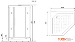 Niagara NG-7717WBK 100X100X210 (ПРОЗРАЧНОЕ СТЕКЛО) (57337)