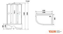 Niagara NG-7712GR 80X120X220 (ПРОЗРАЧНОЕ СТЕКЛО, ПРАВАЯ) (57323)
