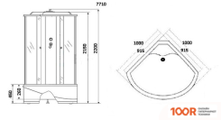 Niagara NG-7710G 100X100X220 (ПРОЗРАЧНОЕ СТЕКЛО) (57314)