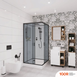 Niagara NG-6902-01Q BLACK 100X100X210 (ПРОЗРАЧНОЕ СТЕКЛО) (57289)