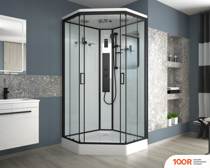 Niagara NG-6901-01GD BLACK 90X90X220 (ПРОЗРАЧНОЕ СТЕКЛО) (57284)