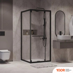 Niagara NG-6833-34BLACK 90X90X195 (ЧЕРНЫЙ МАТОВЫЙ/ПРОЗРАЧНОЕ СТЕКЛО) (57256)