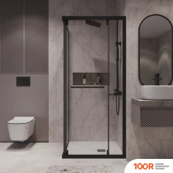 Niagara NG-6833-34BLACK 90X90X195 (ЧЕРНЫЙ МАТОВЫЙ/ПРОЗРАЧНОЕ СТЕКЛО) (57256)