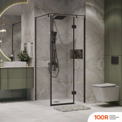 Niagara NG-6832-34BLACK 100X100X195 (ЧЕРНЫЙ МАТОВЫЙ/ПРОЗРАЧНОЕ СТЕКЛО) (57255)