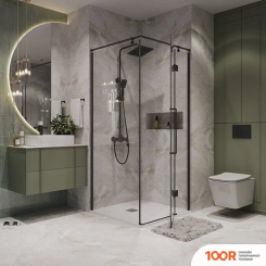 Niagara NG-6832-34BLACK 100X100X195 (ЧЕРНЫЙ МАТОВЫЙ/ПРОЗРАЧНОЕ СТЕКЛО) (57255)