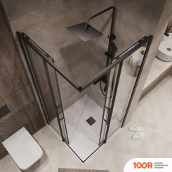 Niagara NG-6829-34BLACK 90X90X195 (ЧЕРНЫЙ МАТОВЫЙ/ПРОЗРАЧНОЕ СТЕКЛО) (57247)