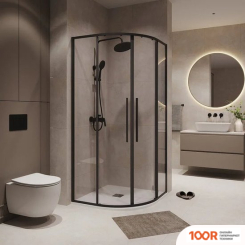 Niagara NG-6827-34BLACK 100X100X195 (ЧЕРНЫЙ МАТОВЫЙ/ПРОЗРАЧНОЕ СТЕКЛО) (57246)