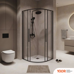 Niagara NG-6827-34BLACK 100X100X195 (ЧЕРНЫЙ МАТОВЫЙ/ПРОЗРАЧНОЕ СТЕКЛО) (57246)