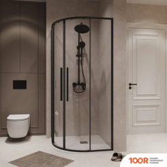 Niagara NG-6825-34BLACK 80X80X195 (ЧЕРНЫЙ МАТОВЫЙ/ПРОЗРАЧНОЕ СТЕКЛО) (57244)