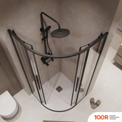 Niagara NG-6825-34BLACK 80X80X195 (ЧЕРНЫЙ МАТОВЫЙ/ПРОЗРАЧНОЕ СТЕКЛО) (57244)