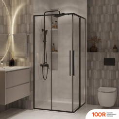 Niagara NG-6824-34BLACK 100X100X195 (ЧЕРНЫЙ МАТОВЫЙ/ПРОЗРАЧНОЕ СТЕКЛО) (57243)