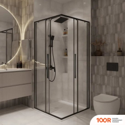 Niagara NG-6824-34BLACK 100X100X195 (ЧЕРНЫЙ МАТОВЫЙ/ПРОЗРАЧНОЕ СТЕКЛО) (57243)