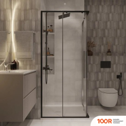 Niagara NG-6824-34BLACK 100X100X195 (ЧЕРНЫЙ МАТОВЫЙ/ПРОЗРАЧНОЕ СТЕКЛО) (57243)