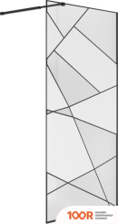 Niagara NG-680-12BLACK 120X195 (ЧЕРНЫЙ МАТОВЫЙ/ПРОЗРАЧНОЕ СТЕКЛО С РИСУНКОМ) (57215)