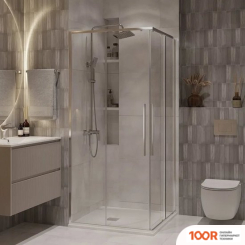 Niagara NG-6624-34 100X100X195 (ХРОМ/ПРОЗРАЧНОЕ СТЕКЛО) (57153)