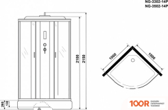 Niagara NG-3502-14P 100X100 (ТОНИРОВАННОЕ СТЕКЛО) (56881)