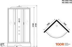 Niagara NG-3302-14G 100X100X215 (МАТОВОЕ СТЕКЛО) (56705)