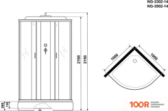 Niagara NG-3302-14 100X100X215 (МАТОВОЕ СТЕКЛО) (56699)