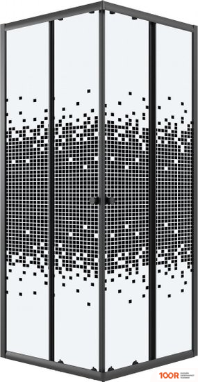 Niagara ECO NG-1008-14QBLACK 80X80X190 (ЧЕРНЫЙ/СТЕКЛО МОЗАИКА) (56499)