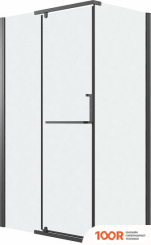 Grossman PRAGMA 120X90X195 120.K33.03.1290.21.02 (ЧЕРНЫЙ МАТОВЫЙ/СТЕКЛО ШИНШИЛЛА) (56074)