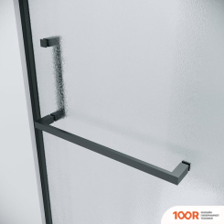 Grossman PRAGMA 100X90X195 120.K33.03.1090.21.02 (ЧЕРНЫЙ МАТОВЫЙ/СТЕКЛО ШИНШИЛЛА) (56052)