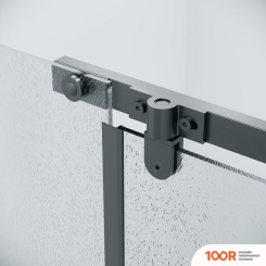 Grossman PRAGMA 100X90X195 120.K33.03.1090.21.02 (ЧЕРНЫЙ МАТОВЫЙ/СТЕКЛО ШИНШИЛЛА) (56052)