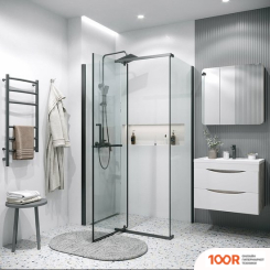 Grossman PRAGMA 100X195 100.K33.03.100.21.00 (ЧЕРНЫЙ МАТОВЫЙ/СТЕКЛО ПРОЗРАЧНОЕ) (56044)