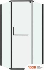 Grossman PRAGMA 100X100X195 302.K33.03.1010.42.00 (ГРАФИТ САТИН/ПРОЗРАЧНОЕ СТЕКЛО) (56041)