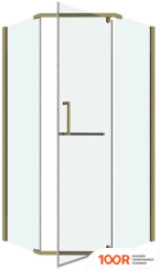 Grossman PRAGMA 100X100X195 302.K33.03.1010.32.00 (ЗОЛОТО САТИН/ПРОЗРАЧНОЕ СТЕКЛО) (56040)