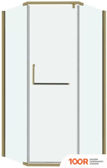 Grossman PRAGMA 100X100X195 302.K33.03.1010.32.00 (ЗОЛОТО САТИН/ПРОЗРАЧНОЕ СТЕКЛО) (56040)