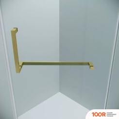 Grossman PRAGMA 100X100X195 302.K33.03.1010.32.00 (ЗОЛОТО САТИН/ПРОЗРАЧНОЕ СТЕКЛО) (56040)