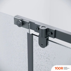 Grossman PRAGMA 100X100X195 302.K33.03.1010.21.02 (ЧЕРНЫЙ МАТОВЫЙ/ШИНШИЛЛА СТЕКЛО) (56038)