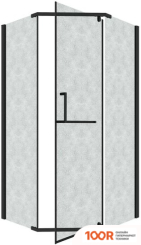 Grossman PRAGMA 100X100X195 302.K33.03.1010.21.02 (ЧЕРНЫЙ МАТОВЫЙ/ШИНШИЛЛА СТЕКЛО) (56038)