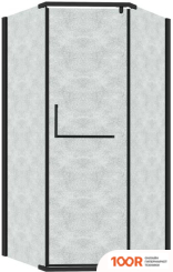 Grossman PRAGMA 100X100X195 302.K33.03.1010.21.02 (ЧЕРНЫЙ МАТОВЫЙ/ШИНШИЛЛА СТЕКЛО) (56038)