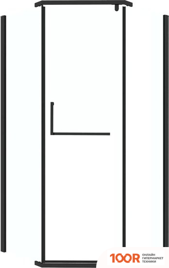 Grossman PRAGMA 100X100X195 302.K33.03.1010.21.00 (ЧЕРНЫЙ МАТОВЫЙ/ПРОЗРАЧНОЕ СТЕКЛО) (56037)