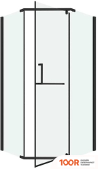 Grossman PRAGMA 100X100X195 302.K33.03.1010.21.00 (ЧЕРНЫЙ МАТОВЫЙ/ПРОЗРАЧНОЕ СТЕКЛО) (56037)