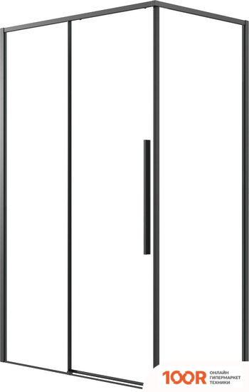 Grossman GALAXY 120X70X195 120.K33.01.1270.21.00 (ЧЕРНЫЙ МАТОВЫЙ/СТЕКЛО ПРОЗРАЧНОЕ) (55757)