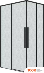 Grossman GALAXY 110Х80Х195 300.K33.01.11R80L.21.02 (ЧЕРНЫЙ МАТОВЫЙ/СТЕКЛО ШИНШИЛЛА) (55745)