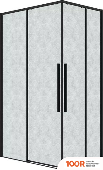 Grossman GALAXY 110Х80Х195 300.K33.01.11R80L.21.02 (ЧЕРНЫЙ МАТОВЫЙ/СТЕКЛО ШИНШИЛЛА) (55745)