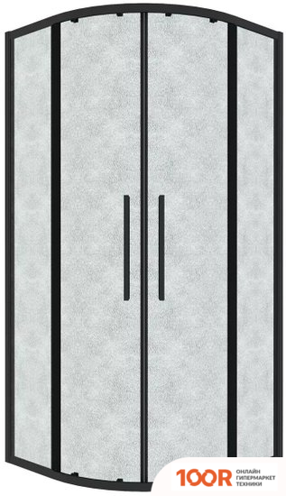 Grossman COSMO 80X80X195 301.K33.02.8080.21.02 (ЧЕРНЫЙ МАТОВЫЙ/ШИНШИЛЛА СТЕКЛО) (55544)