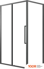 Grossman COSMO 100Х195 200.K33.02.100.21.00 (ЧЕРНЫЙ МАТОВЫЙ/СТЕКЛО ПРОЗРАЧНОЕ) (55423)
