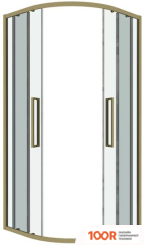 Grossman COSMO 100X100X195 301.K33.02.1010.32.00 (ЗОЛОТО САТИН/ПРОЗРАЧНОЕ СТЕКЛО) (55391)