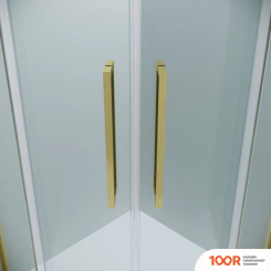 Grossman COSMO 100X100X195 301.K33.02.1010.32.00 (ЗОЛОТО САТИН/ПРОЗРАЧНОЕ СТЕКЛО) (55391)