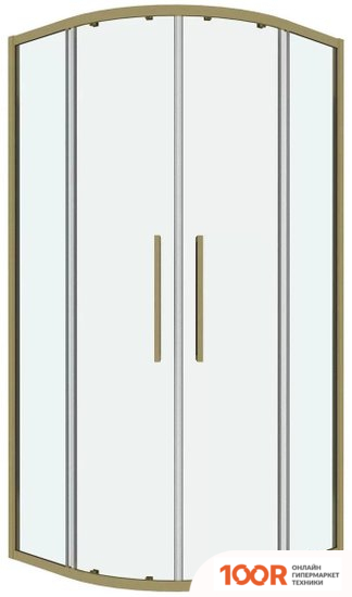 Grossman COSMO 100X100X195 301.K33.02.1010.32.00 (ЗОЛОТО САТИН/ПРОЗРАЧНОЕ СТЕКЛО) (55391)